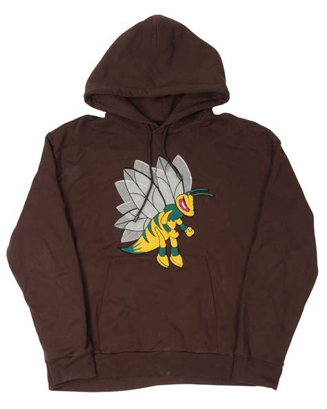 Graphic Bee Patched Hoodie 